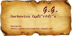 Gerbovics Gyárfás névjegykártya